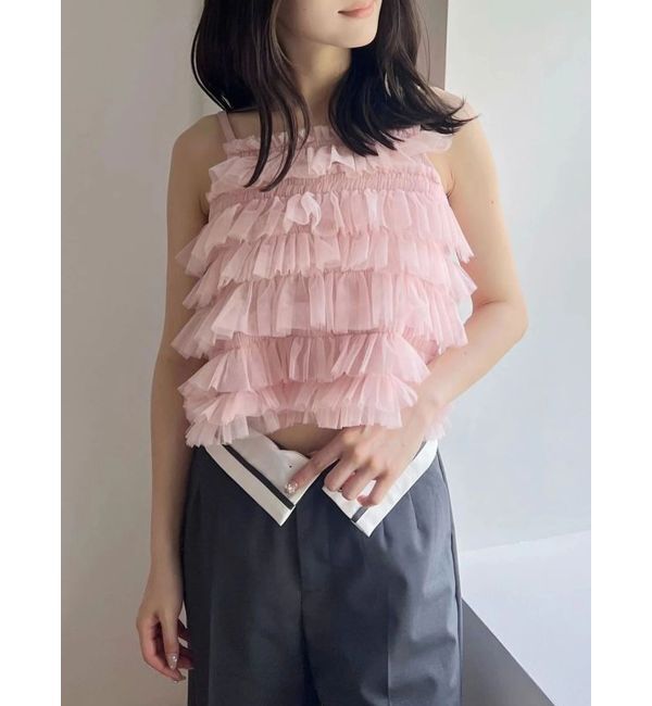 MERCURYDUO「チュールティアードトップス」|シャツ・ブラウス|ピンク