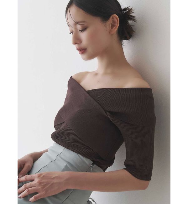MERCURYDUO「クロスニット」|ニット・セーター|ブラウン