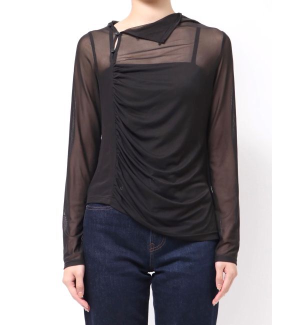 MERCURYDUO「シアーアシメドレープ2WAYトップス」|その他|