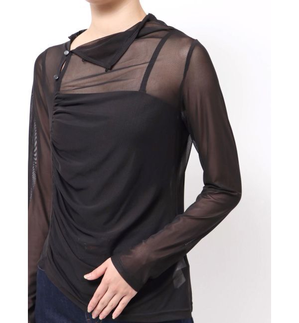 MERCURYDUO「シアーアシメドレープ2WAYトップス」|その他|