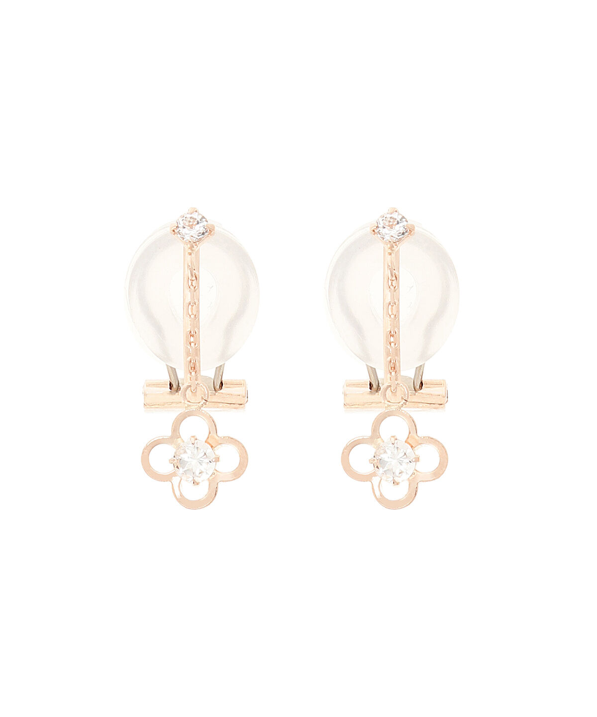 newme by Samantha Thavasa「K10 PG ホワイトトパーズ フラワーイヤリング ≪11月 誕生石≫」|イヤリング|K10 PG