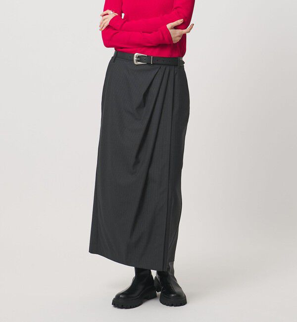 UNITED ARROWS「ドレープ アシンメトリー ロング スカート」|スカート|