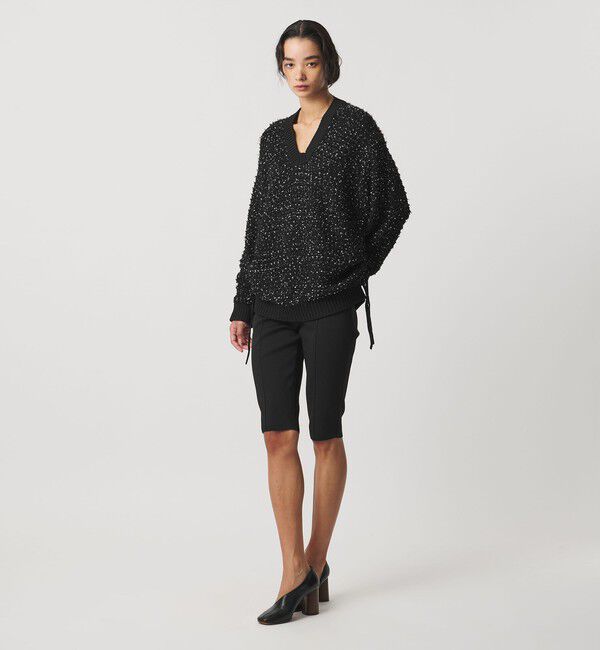 AEWEN MATOPH「＜AEWEN MATOPH＞ハートスパンコール シャーリングVネックニット」|ニット・セーター|