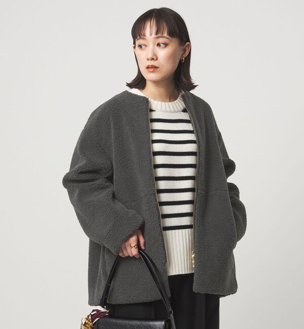 新品未使用/greenlabelrelaxingボアノーカラー ブルゾンFREE UNITED ARROWS green label relaxing ［size SHORTあり］ボア ノー