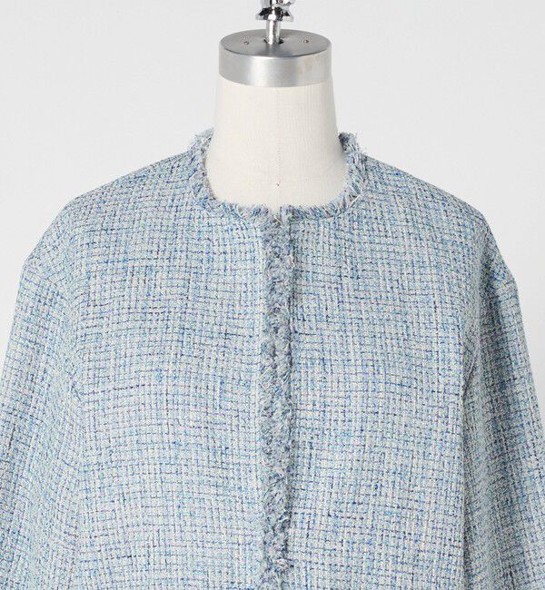 UNITED ARROWS green label relaxing「［size SHORTあり］ミックス ツイードライク ポケット ノーカラー ジャケット」|ノーカラージャケット|