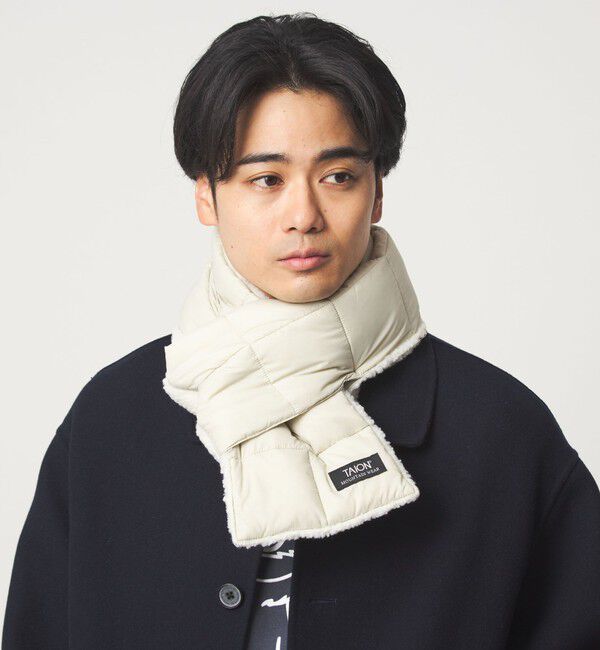 UNITED ARROWS green label relaxing「＜TAION＞マウンテン リバーシブル ダウンボア マフラー」|マフラー|LT.GRAY