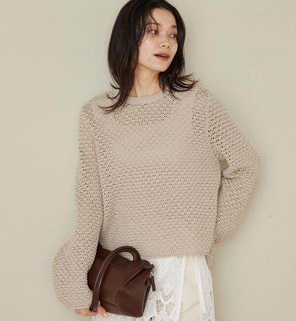 UNITED ARROWS green label relaxing「メッシュ ニット 2WAY プルオーバー ウォッシャブル」|ニット・セーター|NATURAL