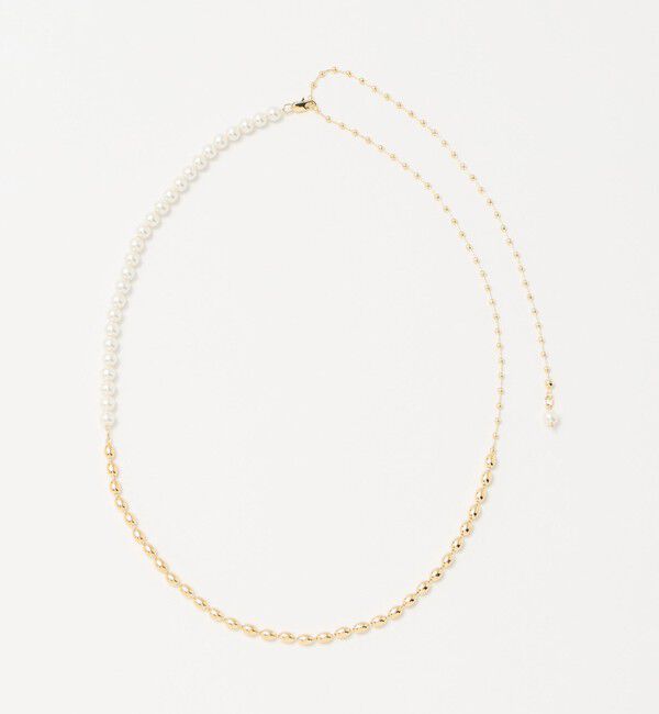 UNITED ARROWS green label relaxing「2WAY ボールチェーン＆フェイクパール ネックレス」|ネックレス|GOLD