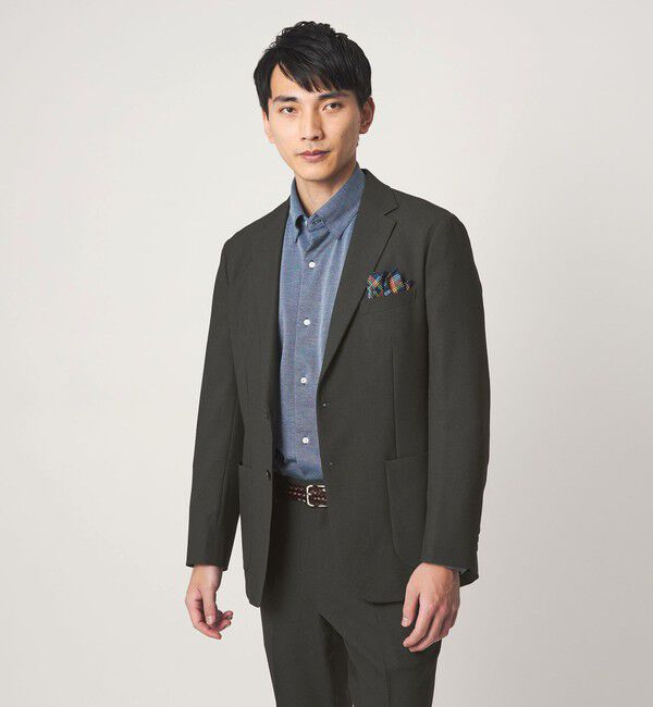 UNITED ARROWS green label relaxing「A+ ポリエステル シャークスキン 2B スタンダード セットアップ ジャケット -ウォッシャブル・ストレッチ-」|テーラードジャケット|