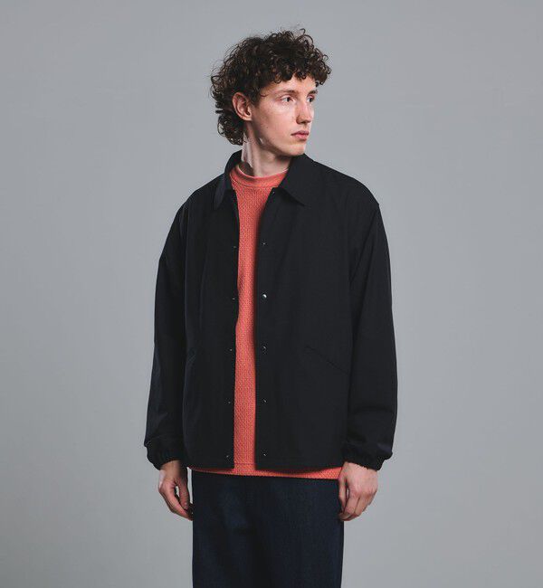 UNITED ARROWS green label relaxing「FREELITCH コーチ ジャケット  -2WAYストレッチ・吸水速乾-」|ブルゾン・スタジャン|BLACK