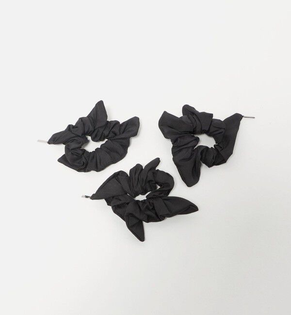 BEAUTY&YOUTH UNITED ARROWS「＜heyep＞Silk Square Mini Scrunchie シュシュ/3P」|ヘアゴム・シュシュ|BLACK