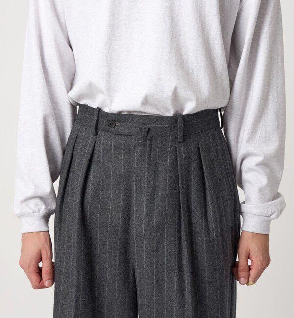 STEVEN ALAN「＜Steven Alan＞ ウール フラノ インツープリーツ ドレス トラウザーズ」|スラックス|