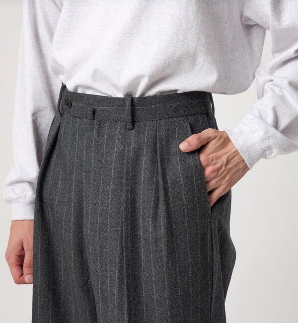 STEVEN ALAN「＜Steven Alan＞ ウール フラノ インツープリーツ ドレス トラウザーズ」|スラックス|