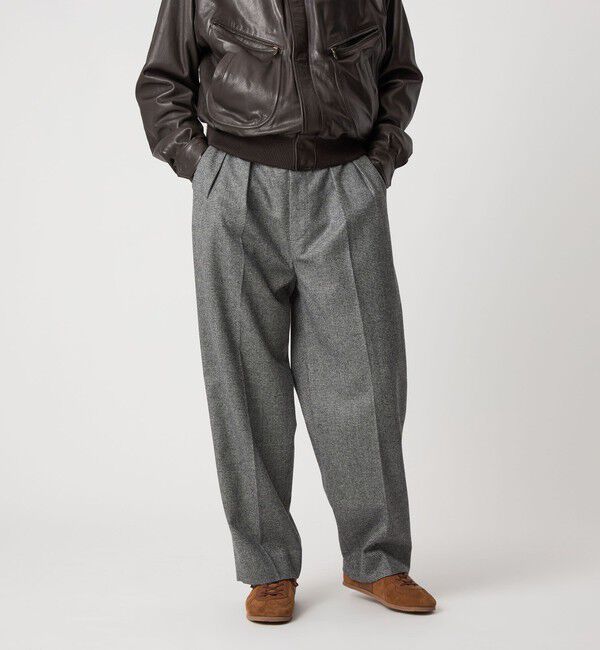 STEVEN ALAN「＜Steven Alan＞ ウール フラノ インツープリーツ ドレス トラウザーズ」|スラックス|