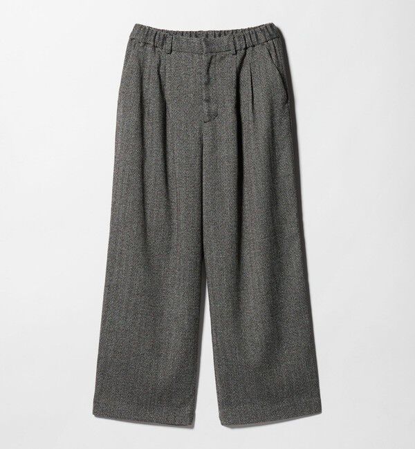 BEAUTY&YOUTH UNITED ARROWS「【WEB限定】裏起毛ヘリンボーン タックワイドパンツ ウォッシャブル」|チノ|