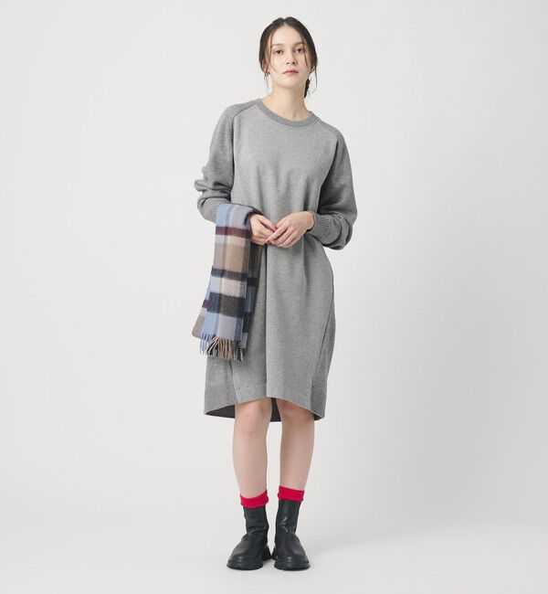 BEAUTY&YOUTH UNITED ARROWS「【WEB限定】スウェット&times;ニット コンビワンピース ウォッシャブル」|ワンピース|