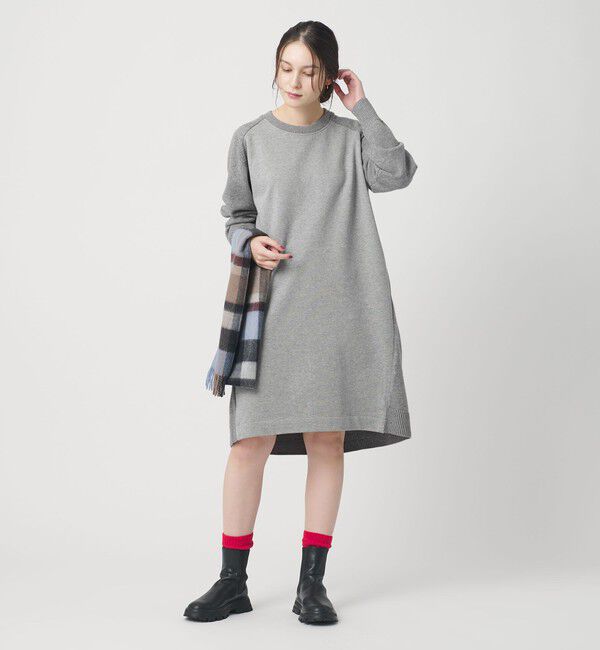 BEAUTY&YOUTH UNITED ARROWS「【WEB限定】スウェット&times;ニット コンビワンピース ウォッシャブル」|ワンピース|