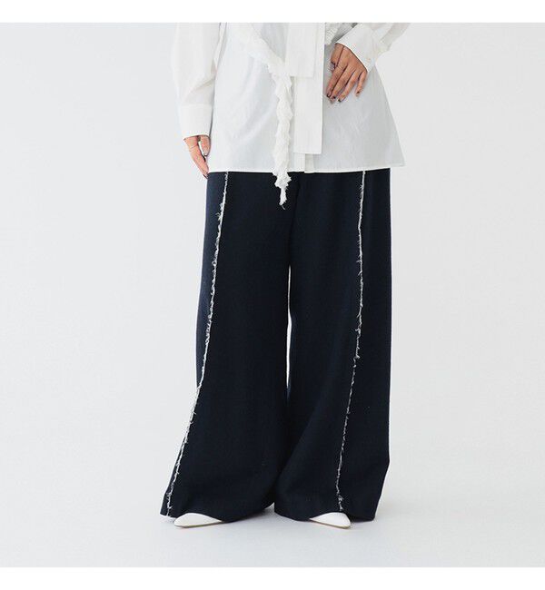 BEAMSBOY「リサイクルウール カットオフ スラックス」|スラックス|