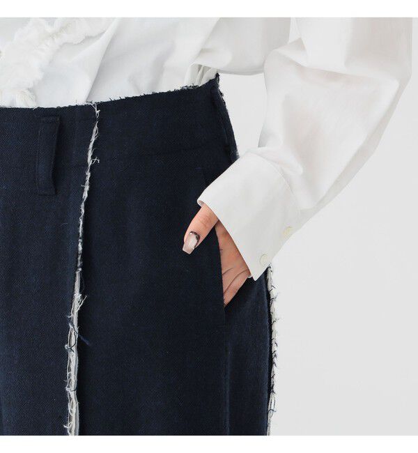 BEAMSBOY「リサイクルウール カットオフ スラックス」|スラックス|