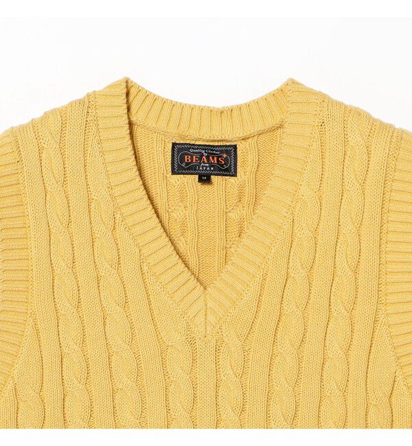BEAMS PLUS「V-Neck Vest Cable」|ニット・セーター|