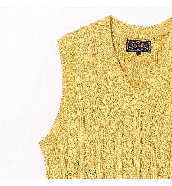 BEAMS PLUS「V-Neck Vest Cable」|ニット・セーター|