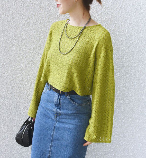 SHIPS for women「* 〈手洗い可能〉バルファス レース ショート プルオーバー 24SS ◇」|Tシャツ・カットソー|