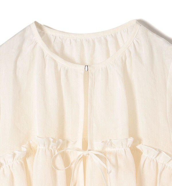 SHIPS for women「*〈手洗い可能〉ペーパー リネン フリル 羽織 ブラウス」|シャツ・ブラウス|