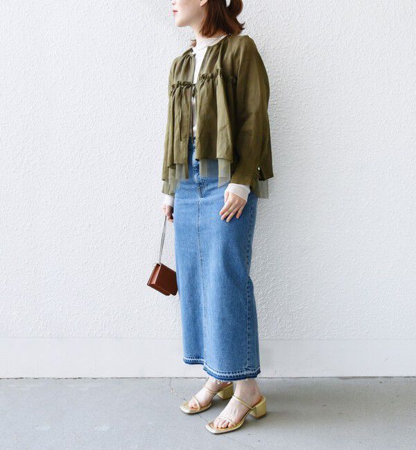 SHIPS for women「*〈手洗い可能〉ペーパー リネン フリル 羽織 ブラウス」|シャツ・ブラウス|