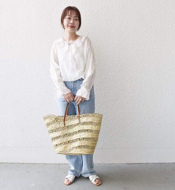 SHIPS for women「* 〈手洗い可能〉強撚 コットン シアー ボイル フリル ブラウス ◇」|シャツ・ブラウス|