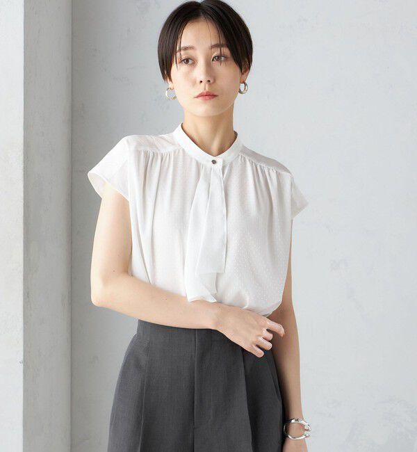 SHIPS for women「〈手洗い可能〉スカーフ タイ フレンチ スリーブ ブラウス ◇」|シャツ・ブラウス|