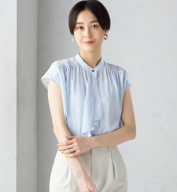 SHIPS for women「〈手洗い可能〉スカーフ タイ フレンチ スリーブ ブラウス ◇」|シャツ・ブラウス|