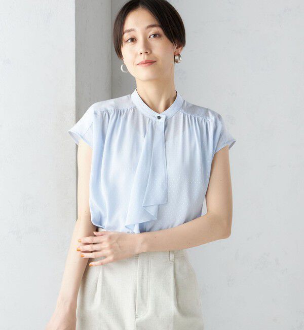 SHIPS for women「〈手洗い可能〉スカーフ タイ フレンチ スリーブ ブラウス ◇」|シャツ・ブラウス|