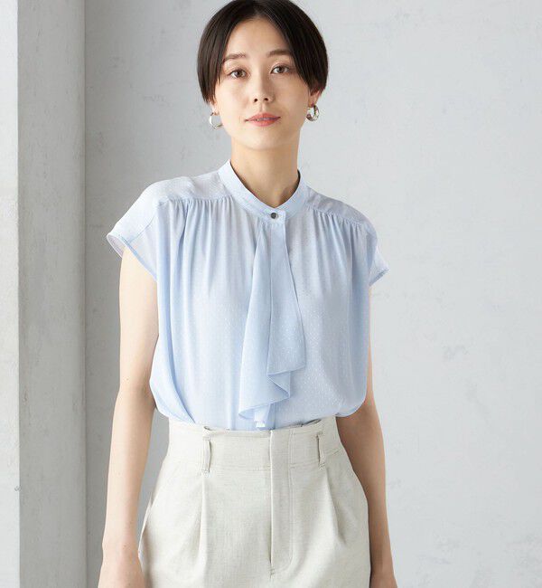 SHIPS for women「〈手洗い可能〉スカーフ タイ フレンチ スリーブ ブラウス ◇」|シャツ・ブラウス|