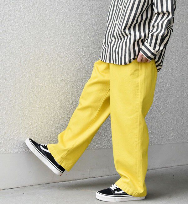 SHIPS any「SHIPS any: フリーサイズ  カラー/ネップ  デニム イージーパンツ (ユニセックス)◇」|デニム|イエロー