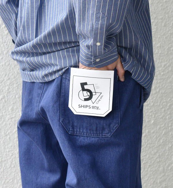 SHIPS any「SHIPS any: フリーサイズ  カラー/ネップ  デニム イージーパンツ (ユニセックス)◇」|デニム|