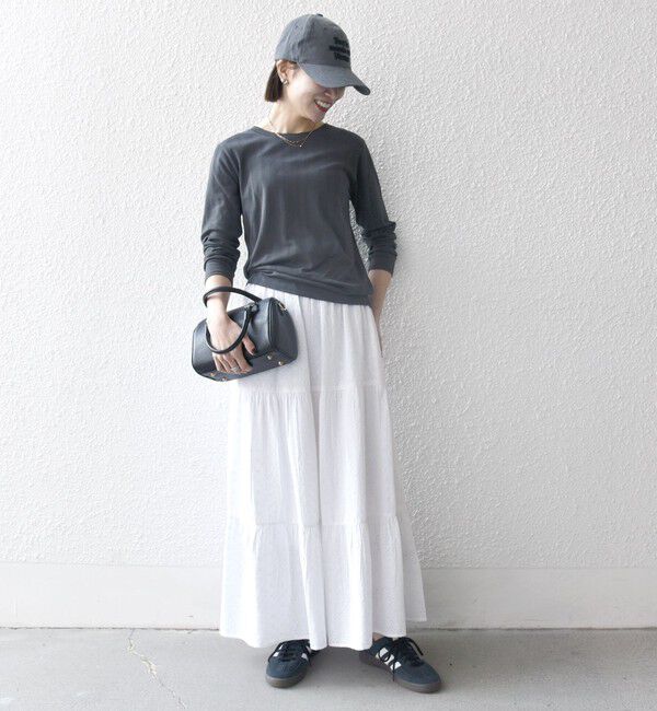 SHIPS any「SHIPS any:〈洗濯機可能〉シアー リブ ロング スリーブ クルーネック TEE」|Tシャツ・カットソー|