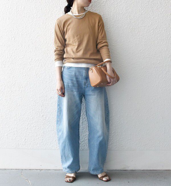 SHIPS any「SHIPS any:〈洗濯機可能〉シアー リブ ロング スリーブ クルーネック TEE」|Tシャツ・カットソー|