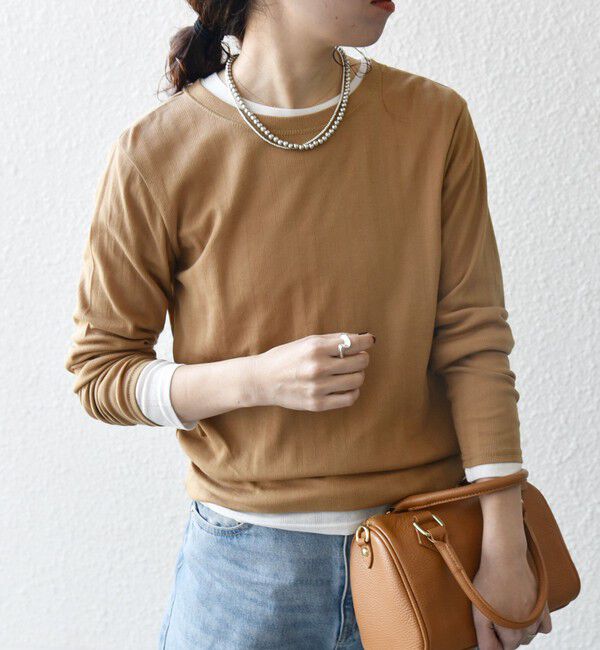 SHIPS any「SHIPS any:〈洗濯機可能〉シアー リブ ロング スリーブ クルーネック TEE」|Tシャツ・カットソー|