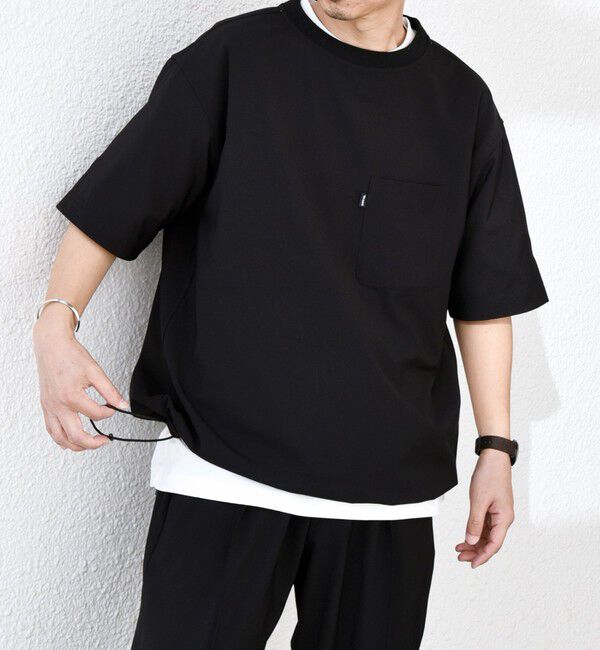 SHIPS any「SHIPS any:〈吸水速乾〉Rapidry スピンドル リラックス Tシャツ(セットアップ対応)◇」|Tシャツ・カットソー|ブラック