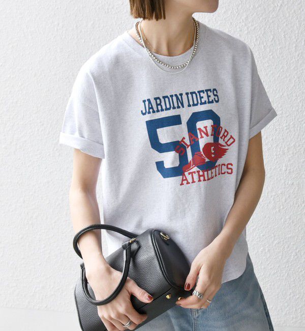 SHIPS any「【SHIPS any別注】KNiTS:〈洗濯機可能〉ラウンドヘム プリント ショート TEE」|Tシャツ・カットソー|