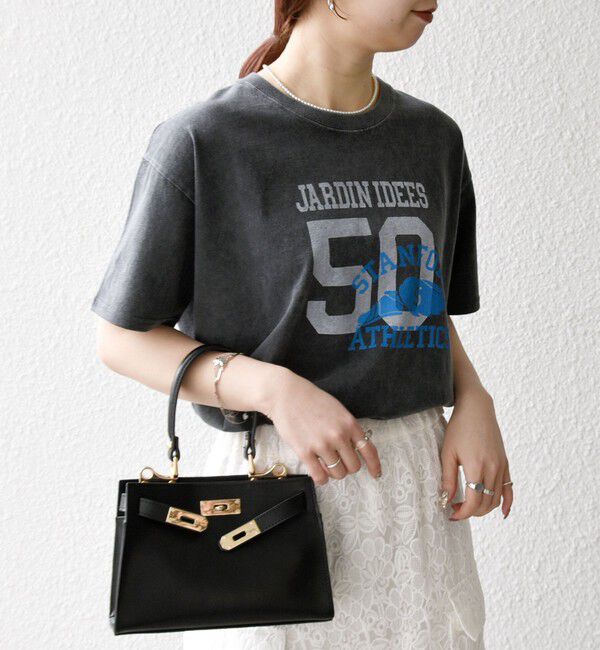 SHIPS any「【SHIPS any別注】KNiTS:〈洗濯機可能〉ラウンドヘム プリント ショート TEE」|Tシャツ・カットソー|