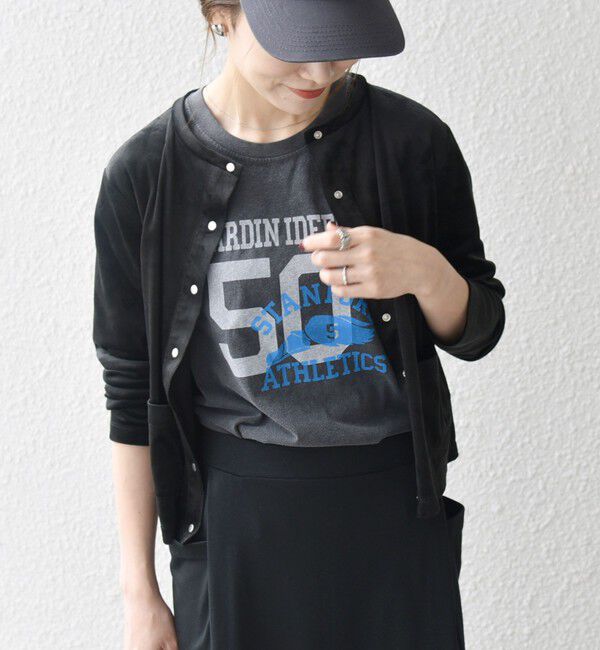 SHIPS any「SHIPS any:〈洗濯機可能〉ポリエステル ベロア コンパクト スナップ カーディガン」|カーディガン|