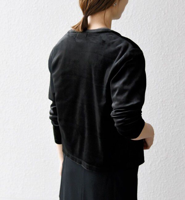 SHIPS any「SHIPS any:〈洗濯機可能〉ポリエステル ベロア コンパクト スナップ カーディガン」|カーディガン|