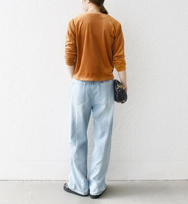 SHIPS any「SHIPS any:〈洗濯機可能〉ポリエステル ベロア コンパクト スナップ カーディガン」|カーディガン|