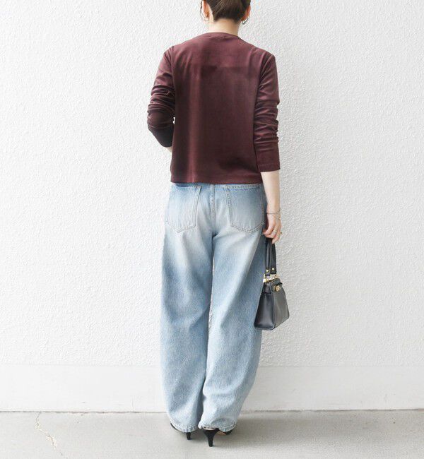 SHIPS any「SHIPS any:〈洗濯機可能〉ポリエステル ベロア コンパクト スナップ カーディガン」|カーディガン|