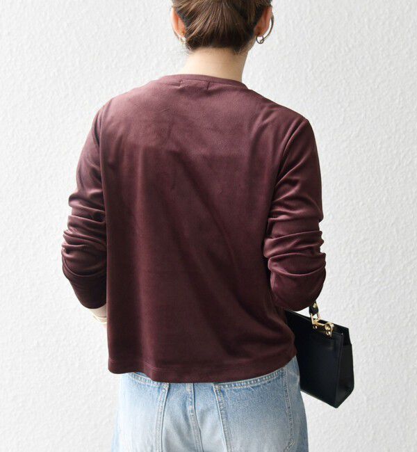 SHIPS any「SHIPS any:〈洗濯機可能〉ポリエステル ベロア コンパクト スナップ カーディガン」|カーディガン|