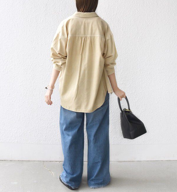 SHIPS for women「【WEB限定】〈洗濯機可能〉コーデュロイ ギャザー シャツ 羽織」|シャツ・ブラウス|