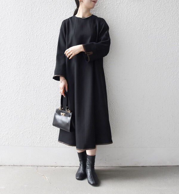 SHIPS any「SHIPS any: ヘリンボーン パイピング フレア ワンピース」|ワンピース|