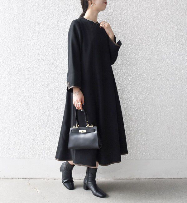 SHIPS any「SHIPS any: ヘリンボーン パイピング フレア ワンピース」|ワンピース|