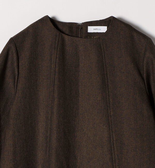 SHIPS any「SHIPS any: ヘリンボーン パイピング フレア ワンピース」|ワンピース|